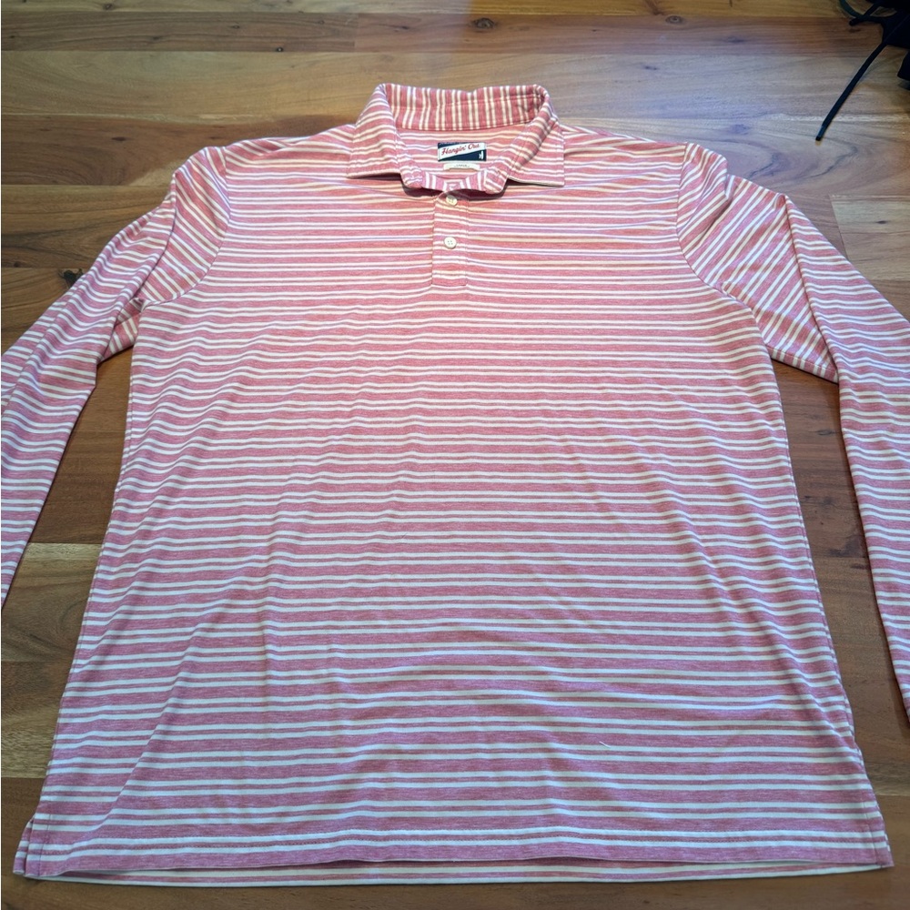 Men’s johnnie-O Brannen Jr. Striped Long Sleeve Polo - Large
